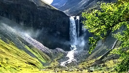 Changbai mountain falls fog