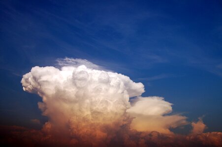 Blue white blue sky photo