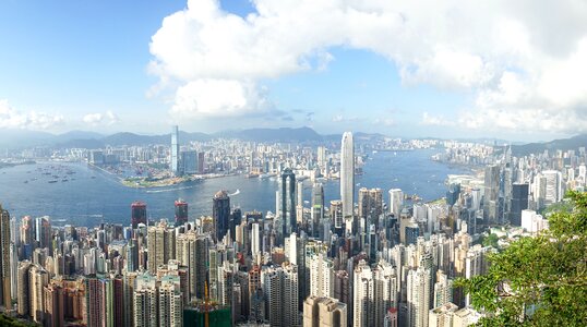 Hong kong skyline victoria peak photo
