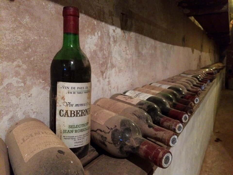 Winery vintage bottle