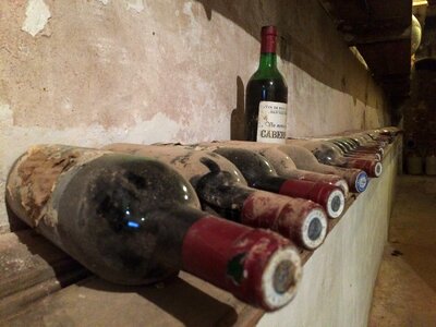 Old collection wine bottle photo