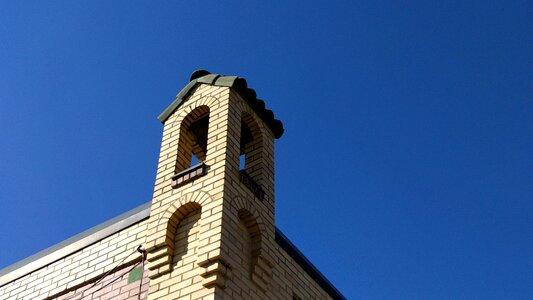 Blue sky brick photo