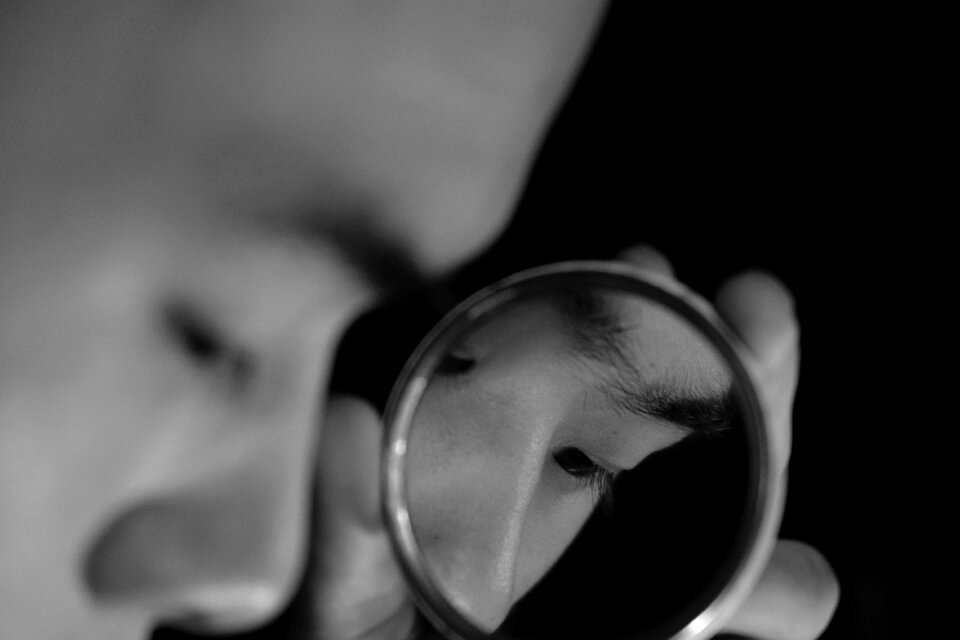 Black and white mirror people