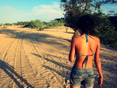 Natural sand teenager