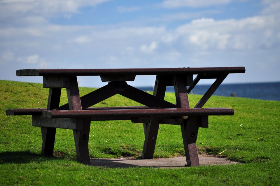 Dining table bench picnic table photo