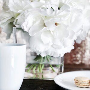White flowers macaron photo