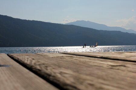 Boardwalk jetty sky photo