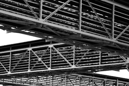 Steel structure black and white photo