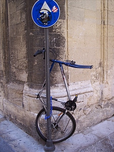 Old street sign parking photo