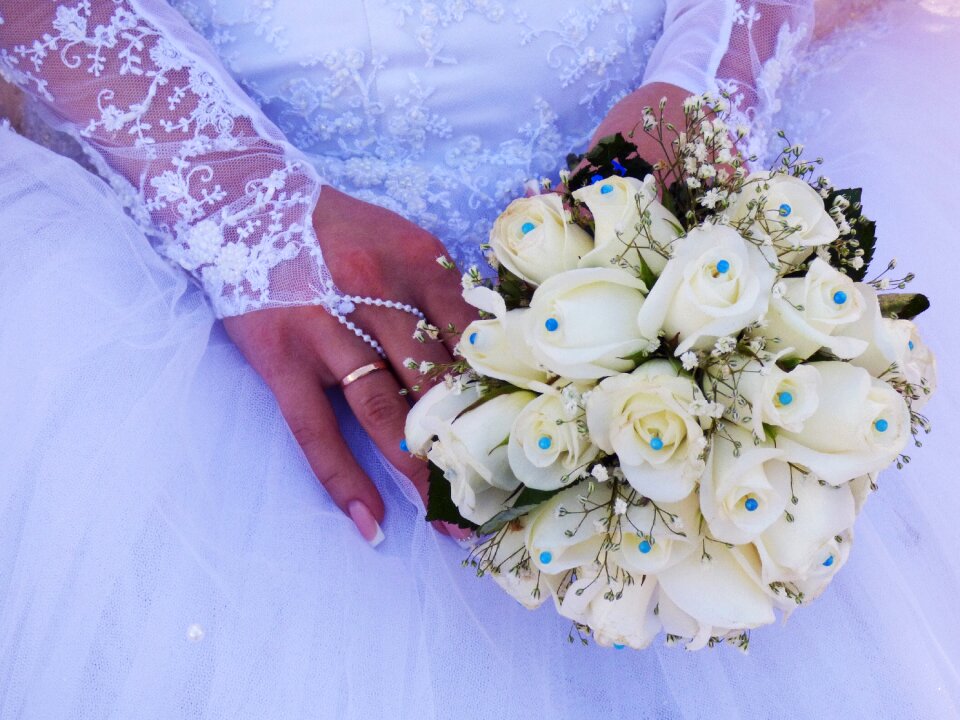 Bride bridal bouquet wedding photo