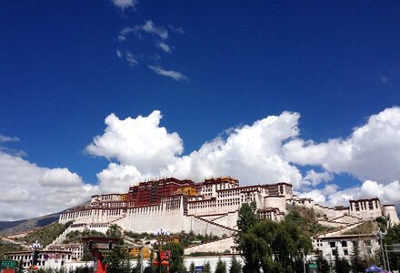 Blue sky palace tibet photo