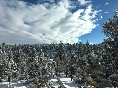 Clouds snow morning