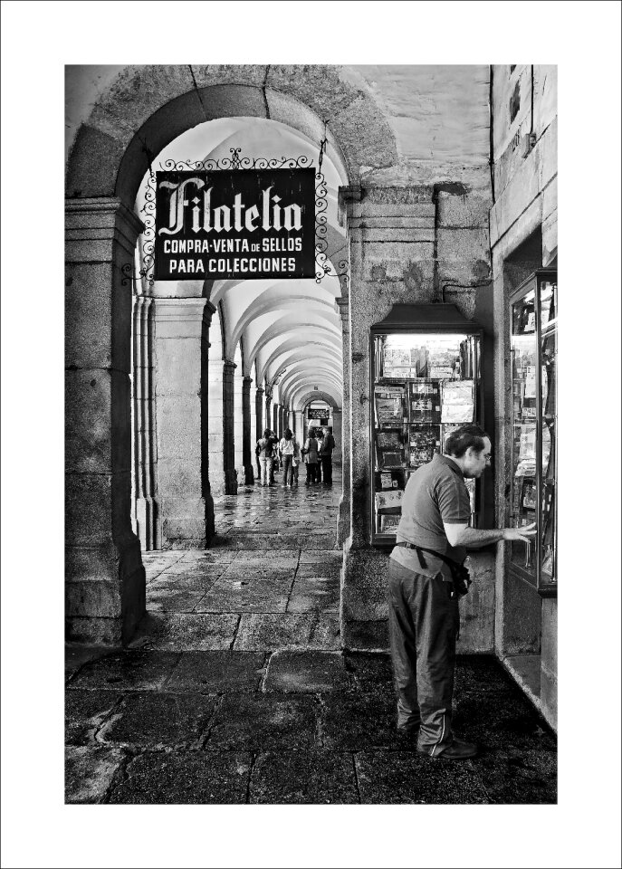 Philately black white arcades