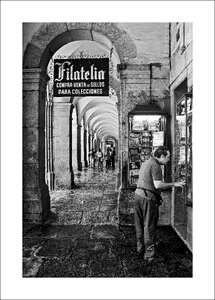 Philately black white arcades photo