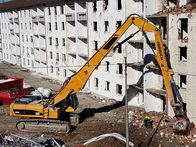 Construction work demolition company caterpillar 330d photo