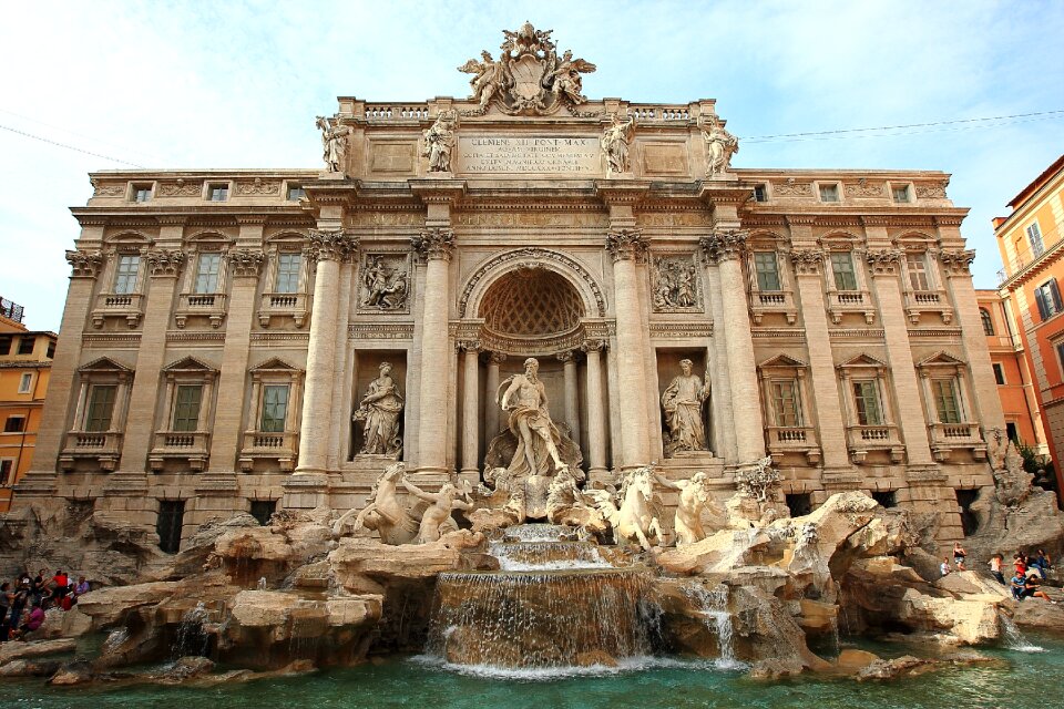 Trevi fountain roman italy