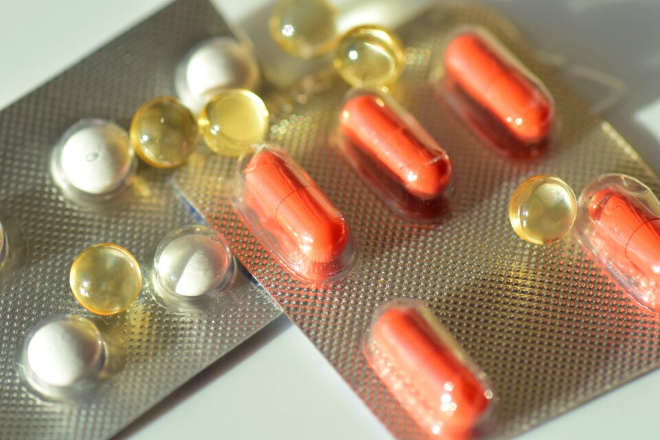 Medication blister background medical