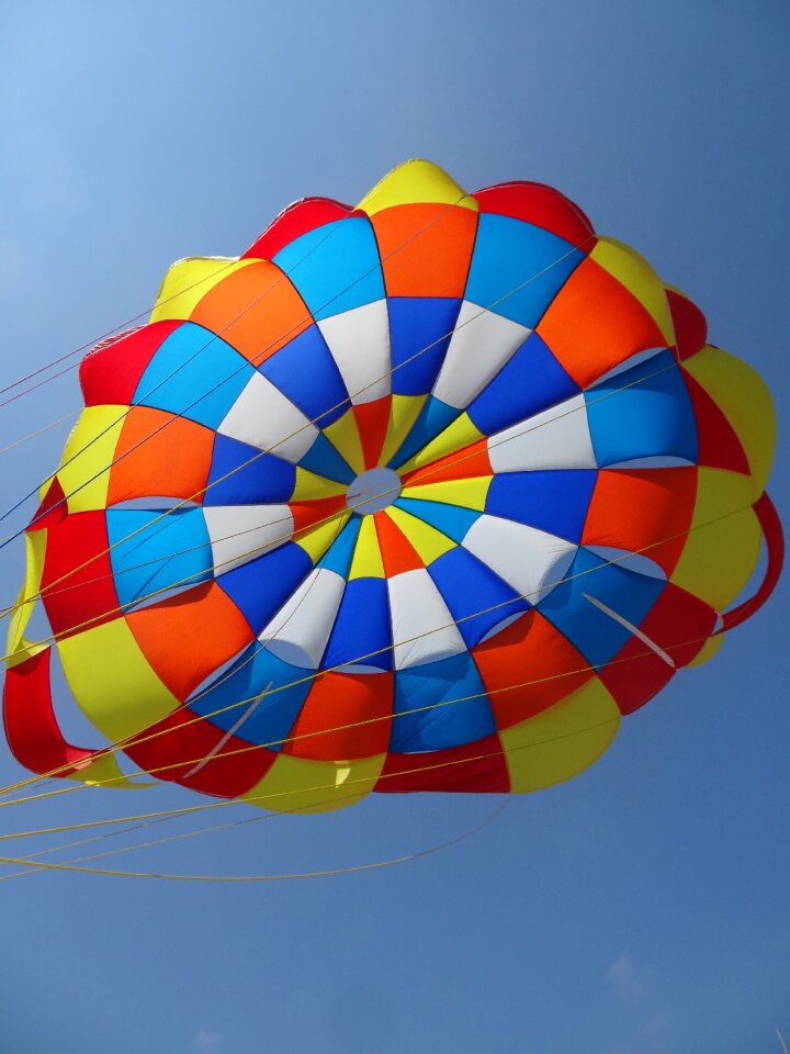 Blue yellow parachute