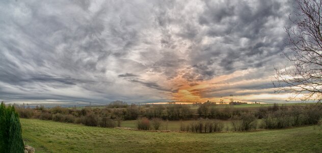 Color dark clouds sun