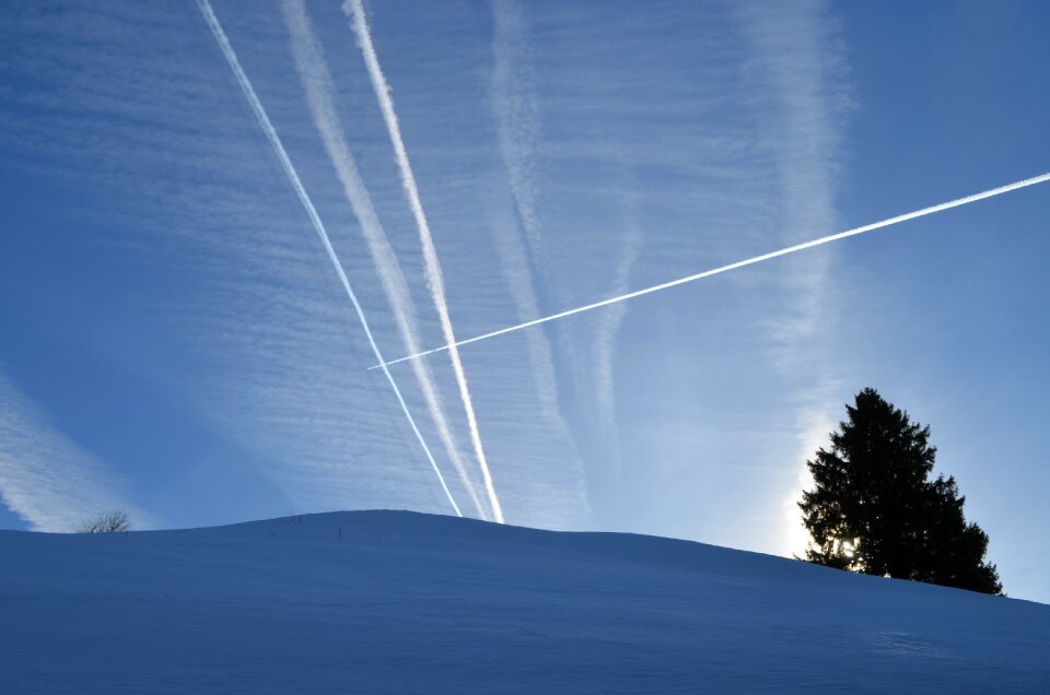 Winter sky aircraft