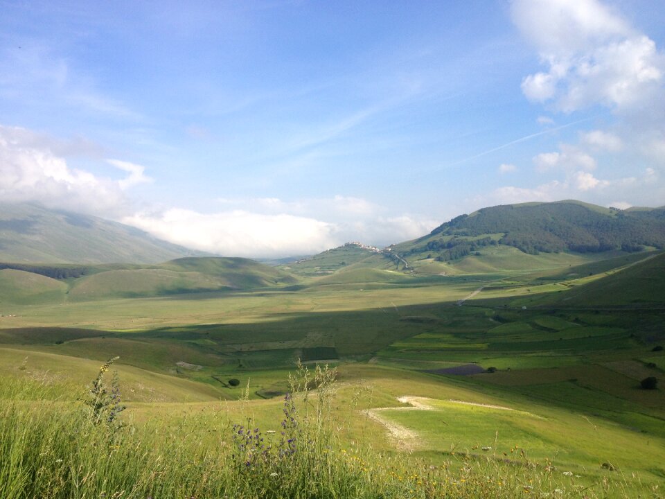 Mountains sky plain