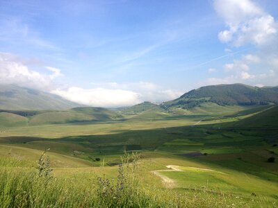 Mountains sky plain