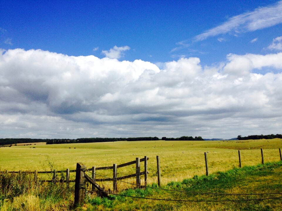 Meadow field clouds photo