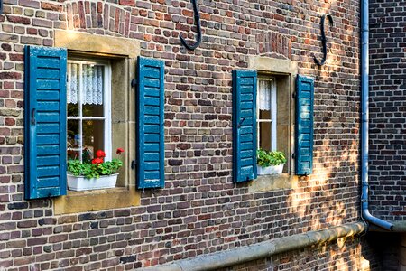 Middle ages historic house facade photo