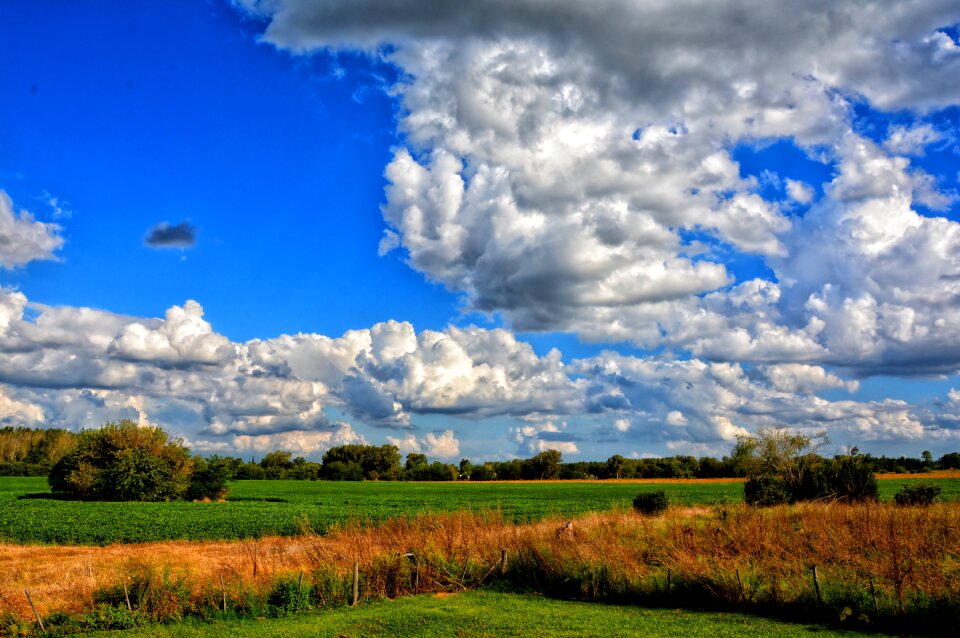 Field sky clouds