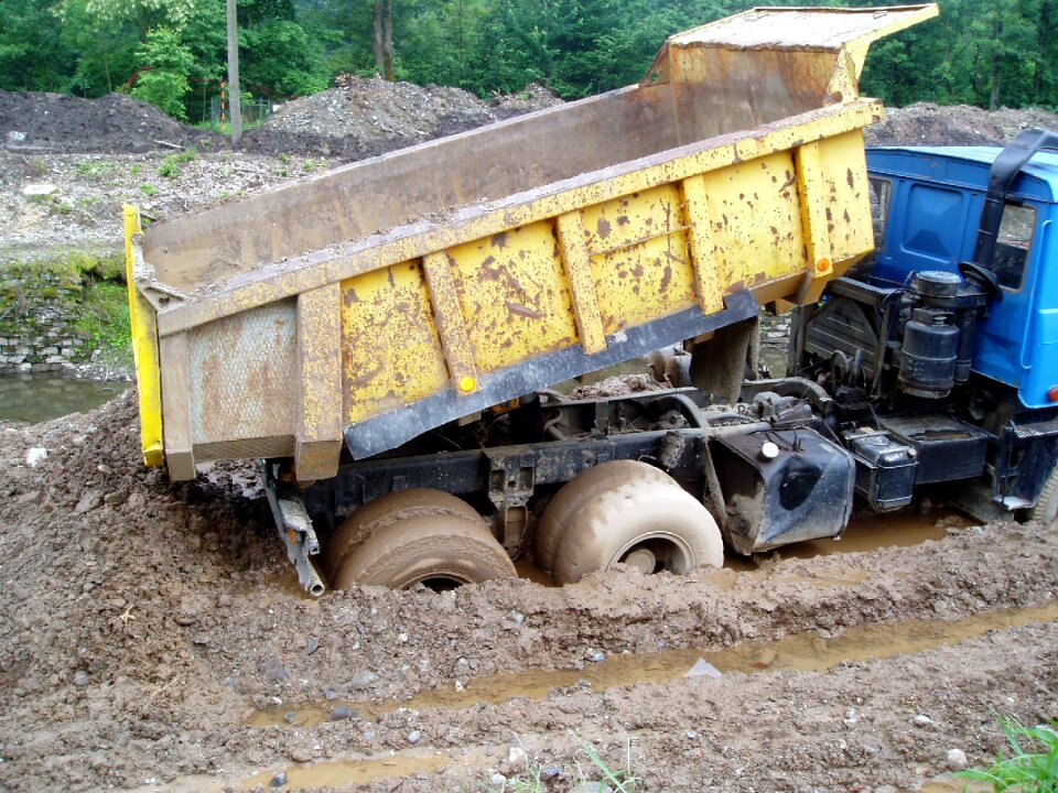 Tatra in the mud building dump truck