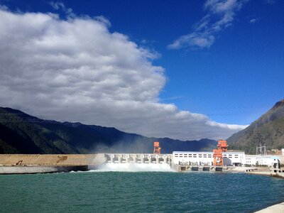 Blue sky building white cloud