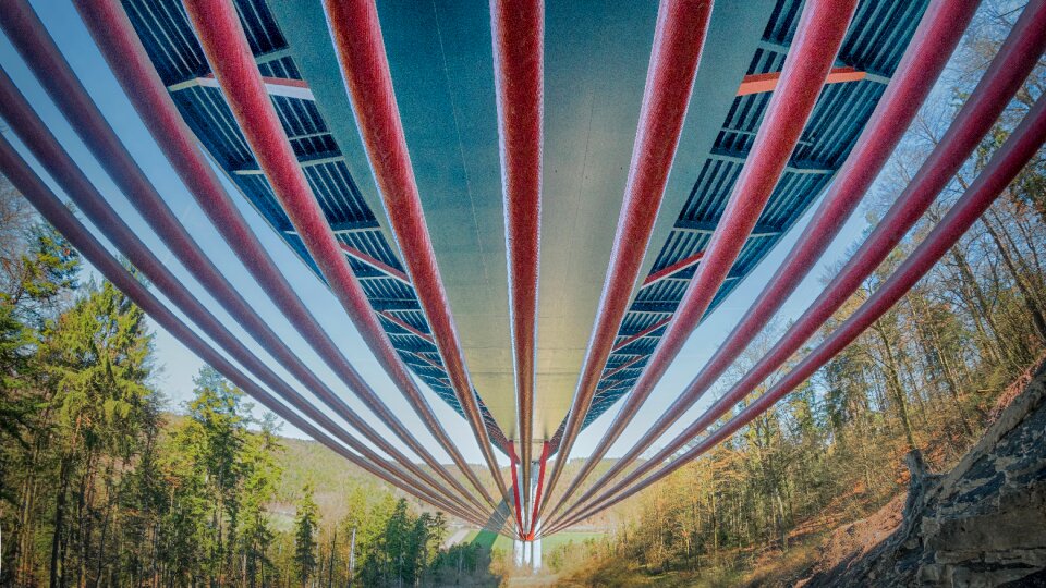 Architecture steel cables traffic photo