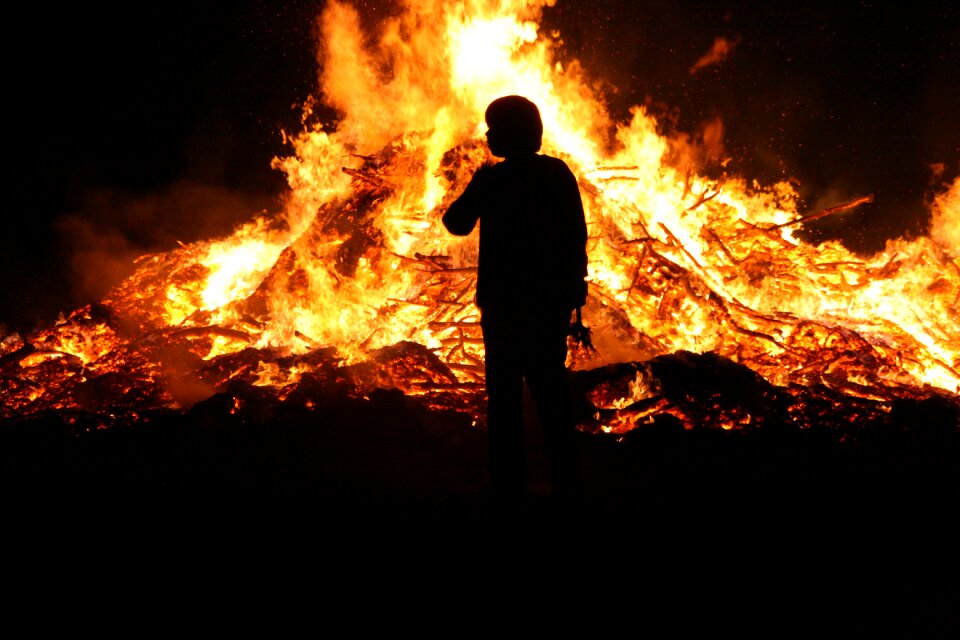 Easter campfire wood fire