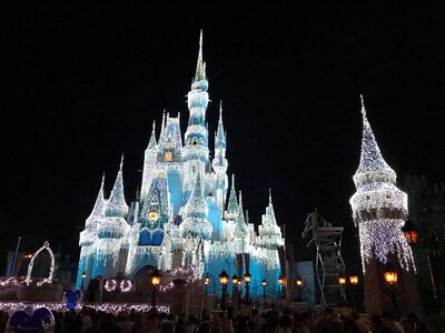 Disney castle glowing black castle