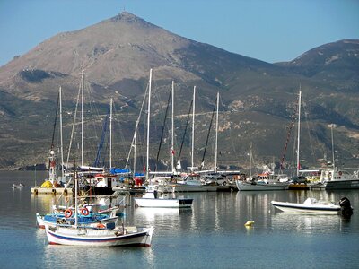 Cyclades island sailing boats photo