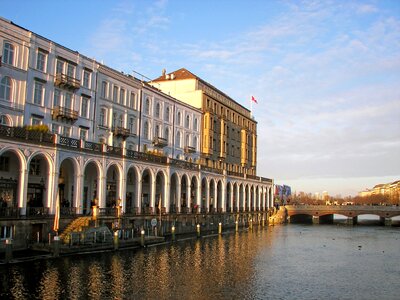 Historically jungfernstieg rathausmarkt photo