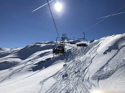 Mountains winter sports skiing photo