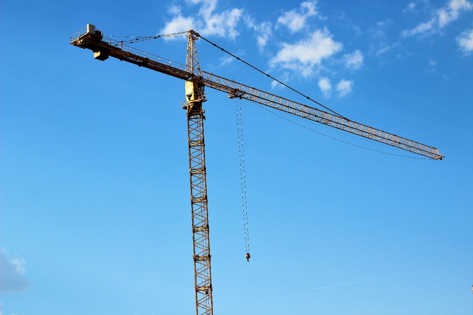 Work equipment blue sky