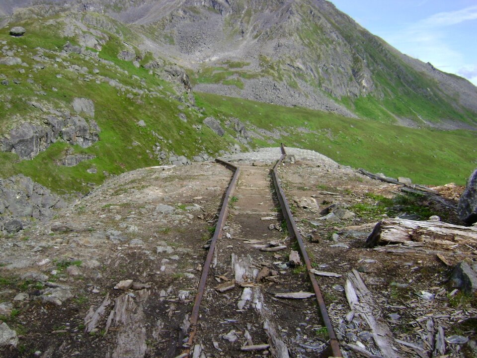 Gold mine rail mountains