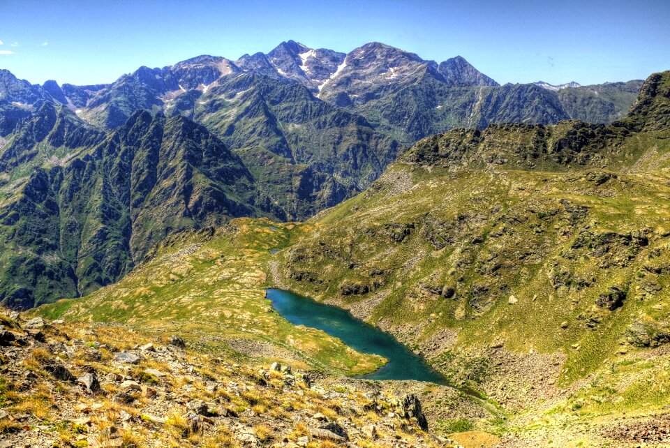 Pyrenees mountain lake nature