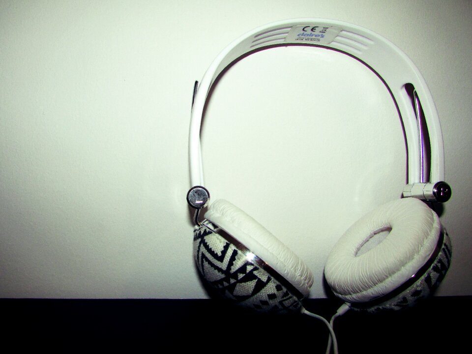Headphones white music