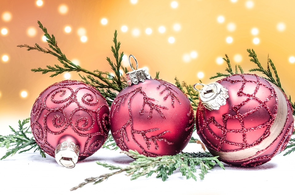 Christmas bauble christmas card white