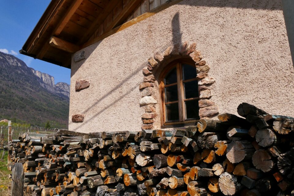 Firewood wood stacked