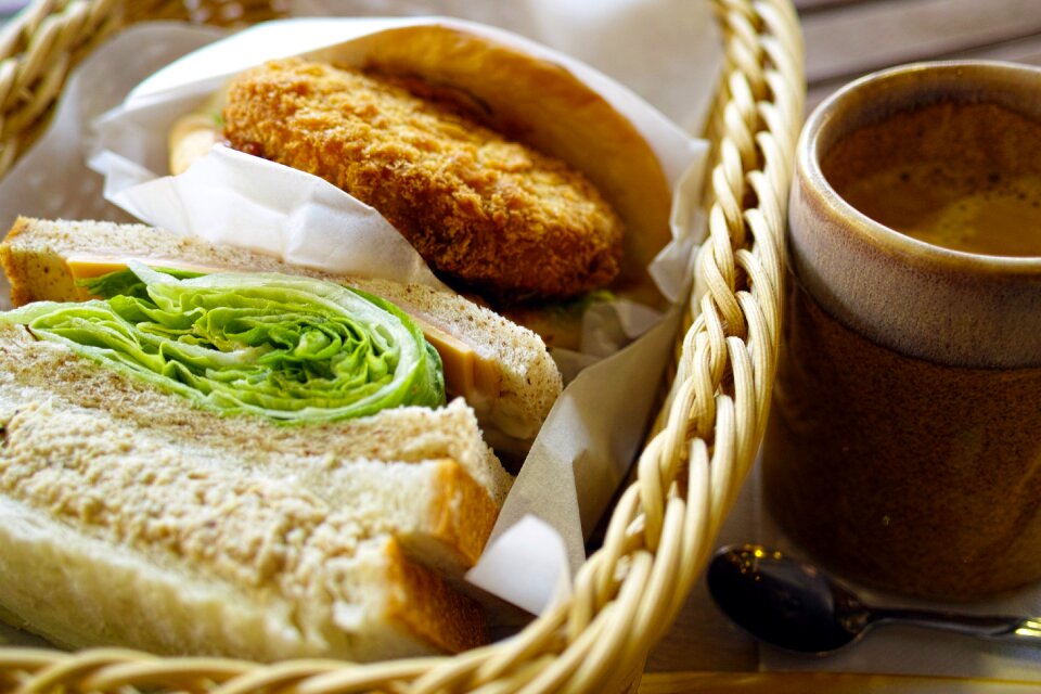 Basket croquettes coffee