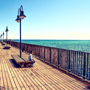 Sea horizon kid photo