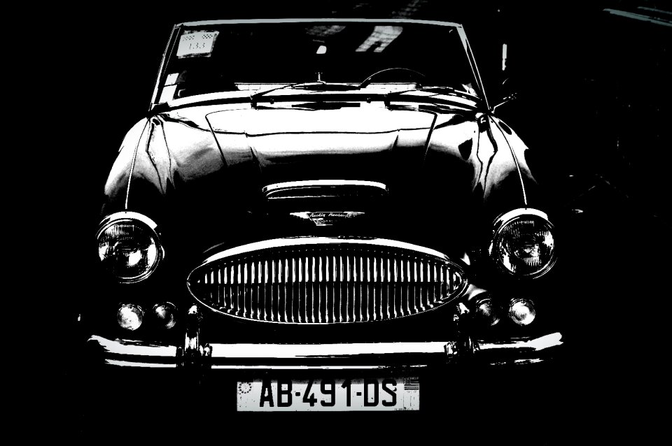 Old car classic car black and white