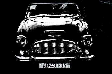 Old car classic car black and white photo