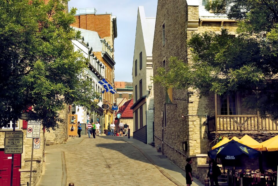 Street signs stone houses