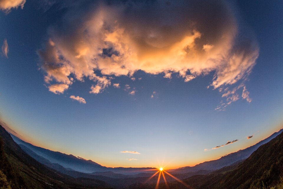 Sky sunset wide angle