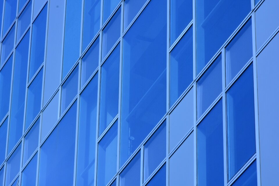 Blue glass building photo
